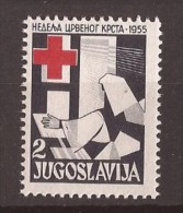 1955 X    JUGOSLAVIJA CROCE ROSSA MEDICINA NURSE INFERMIERE   MNH - Beneficenza