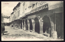 CPA PRECURSEUR- FRANCE- MIREPOIX (09)- LES COUVERTS EN 1900-  VIEILLES MAISONS CURIEUSES- ANIMATION- TABAC- CAFÉ- - Mirepoix