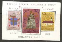 LIECHTENSTEIN - 1985 PAPAL VISIT S/S MNH ** - Blocs & Feuillets