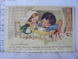 CPA Illustrateur RIGHT - Enfants, Humour, Sels De Potasse D'Alsace, Télégramme, Commande D'un Wagon - Right