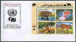 1997 O.N.U. New York, F.D.C. Animali In Perico Estinzione, Serie Completa - FDC