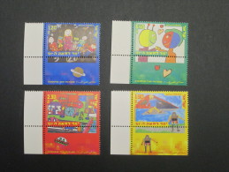 ISRAEL 2000  CHILDRENS PAINTINGS  MINT TABS - Unused Stamps (with Tabs)