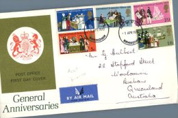 (987) UK First Day Of Issue Covers - FDC - Premier Jour Grande Bretagne - 1970 - Anniversary - 1952-1971 Pre-Decimal Issues