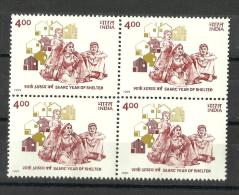 INDIA, 1991, SAARC Year For Shelter, Block Of 4,  MNH, (**) - Ungebraucht