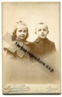 - Magnifique Photo Ancienne, 2 Enfants, Augusta Penaud?, Et Ganivet Jeune, Marius Bar, TBE, Scans. - Oud (voor 1900)