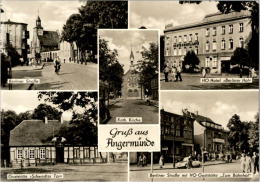 AK Angermünde,Kirche,Hotel Berliner Hof,Schwedter Tor,HOG Zum Bahnhof, Ung, 1968 - Angermünde