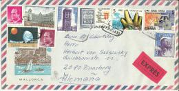 MALLORCA CC URGENTE A ALEMANIA SELLOS VARIOS AL DORSO MAT LLEGADA - Eilbriefmarken