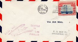 Bakersfield Cal 1928 Air Mail Cover - 1c. 1918-1940 Storia Postale