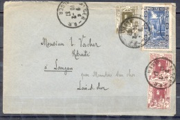Lettre Cachet  ALGER  R.P.  Le 10 2 1937  Pour LANGON  Loir Et Cher AFFRANCH Compose DE 4 Timbres - Lettres & Documents