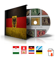 GERMANY STATES STAMP ALBUM PAGES 1849-1923 (66 Color Illustrated Pages) - Engels