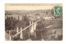 Cp, 86, La Roche-Posay, Le Pont Sur La Creuse Et La Route De Preuilly, Voyagée 1924 - La Roche Posay
