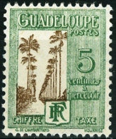 GUADALUPA, GUADELOUPE, COLONIA FRANCESE, FRENCH COLONY, 1928, FRANCOBOLLO NUOVO, SENZA GOMMA (MNG), Scott J27 - Unused Stamps