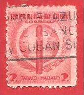 CUBA REPUBBLICA USATO - 1939 - Cigar, Globe - 2 ¢ - Michel CU 159 - Gebruikt