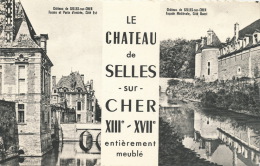 Le Château De SELLES SUR CHER - Carte Publicitaire Aux Fins De Visite De La Batisse - Selles Sur Cher