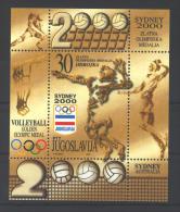 Jugoslawien – Yugoslavia 2000 Gold Medal At The Olympics Sidney (Voleyball) Souvenir Sheet MNH; Michel # Block 50 - Blocks & Sheetlets