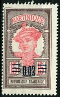 MARTINICA, MARTINIQUE, COLONIA FRANCESE, FRENCH COLONY, 1922, FRANCOBOLLO NUOVO, (MNG), Scott 109 - Neufs