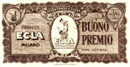 BUONO PREMIO  /   PRODOTTI  ECLA - Milano - Autres & Non Classés