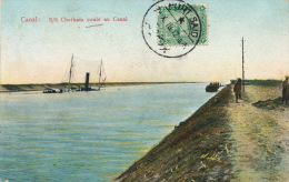 ( CPA EGYPTE )  CANAL  :  S/S CHATHAM Coulé Au Canal  / - Sues