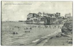 CARTOLINA - NETTUNO - VEDUTA IN DISTANZA DI PORTO D'ANZIO - ANIMATA - BAGNANTI -  VIAGGIATA 1912 - Panoramische Zichten, Meerdere Zichten