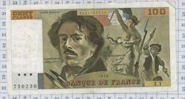 100 Francs Delacroix, Fayette N° 68-1, état TTB - 100 F 1978-1995 ''Delacroix''