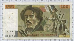 100 Francs Delacroix, Fayette N° 68-2, état TTB - 100 F 1978-1995 ''Delacroix''