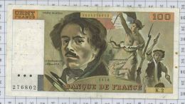 100 Francs Delacroix, Fayette N° 68-2, état TB-TTB - 100 F 1978-1995 ''Delacroix''