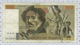 100 Francs Delacroix, Fayette N° 68-2, état TB-TTB - 100 F 1978-1995 ''Delacroix''