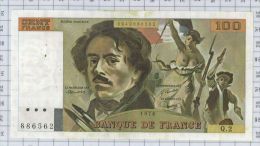 100 Francs Delacroix, Fayette N° 68-2, état TTB - 100 F 1978-1995 ''Delacroix''