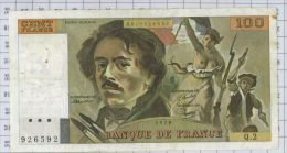 100 Francs Delacroix, Fayette N° 68-2, état TTB - 100 F 1978-1995 ''Delacroix''