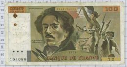 100 Francs Delacroix, Fayette N° 68-2, état TB-TTB - 100 F 1978-1995 ''Delacroix''