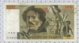 100 Francs Delacroix, Fayette N° 68-2, état TTB - 100 F 1978-1995 ''Delacroix''