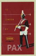 BELGIUM ♦ TO LONDON BY SABENA ♦ AVIATION  ♦ BELGIQUE ♦ VINTAGE LUGGAGE LAB - Aufklebschilder Und Gepäckbeschriftung