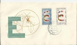 EUROPA 1957 – ITALY FDC “MAPPAMUNDI” W 2 STS OF 25-60 L POSTM ROMA SEP 16, 1957 RE1000 - 1957