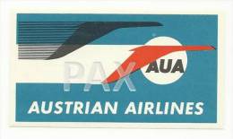 AUSTRIA ♦ AUSTRIAN AIRLINES ♦ ÖSTERREICH ♦ VINTAGE LUGGAGE LABEL ♦ 2 SCANS - Aufklebschilder Und Gepäckbeschriftung