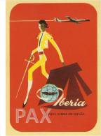 SPAIN ♦ IBERIA ♦ ESPAÑA ♦ AVIATION ♦ VINTAGE LUGGAGE LABEL ♦ 2 SCANS - Étiquettes à Bagages