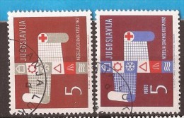 1962 X 28 JUGOSLAVIJA CROCE ROSSA RED CROSS VERKEHR FEUER INDUSTRIE USED - Oblitérés