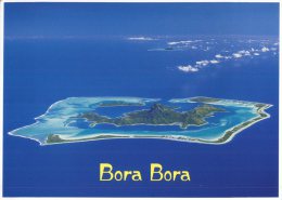 (111) French Polynesia Islands - Bora Bora - Island Airport Runway Is Clearly Seen On Top Right Of Island Tip - Frans-Polynesië