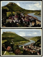 2 X Königstein  -  Stadt Und Festung  / Lilienstein  -  Sächsische Schweiz  -  Ansichtskarten  Ca.1955    (1881) - Königstein (Sächs. Schw.)