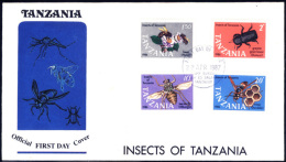 TANSANIA - TANZANIA - INSECTS - BEES - GREATER - WASP - TSE TSE Fly - FDC - 1987 - Abeilles