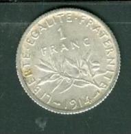 1 Franc Type Semeuse Année 1914 - Argent /silver - Pia4701 - 1 Franc