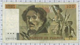 100 Francs Delacroix, Fayette N° 69-1c, état TB - 100 F 1978-1995 ''Delacroix''