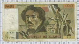 100 Francs Delacroix, Fayette N° 69-1d, état B - 100 F 1978-1995 ''Delacroix''