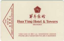 CLEF D´HOTEL  CHINE CHINA SHANGHAI HUA TING HOTEL & TOWERS - Tarjetas-llave De Hotel