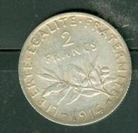 2 FRANCS ARGENT 1914 SEMEUSE - Pia 4801 - 2 Francs