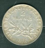 SEMEUSE 2 FRANCS 1916 ARGENT - Pia 4805 - 2 Francs