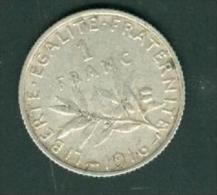 SEMEUSE 1 FRANCS 1916  ARGENT - Pia 4808 - 1 Franc