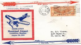 Lewistown MT 1934 Air Mail Cover - 1c. 1918-1940 Storia Postale