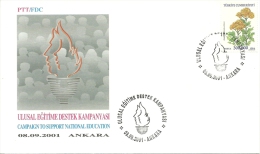 Turkey; Special Postmark 2001 Campaign To Support National Education - FDC