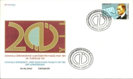 Turkey; Special Postmark 2002 20th Anniv. Of Open Education Faculty Of Anadolu University - FDC