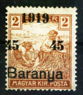 YUGOSLAVIA - UNGARN - CROATIA - BARANYA - ERROR  - YEAR ABOVE - I Typ Ovpt. - *MLH. - 1919 - RARE - Unused Stamps